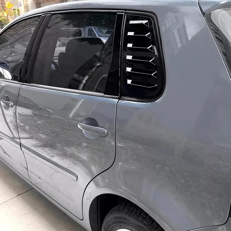 Für Volkswagen VW Polo 5-Türer Schrägheck MK4 9N 2002-2008 Auto Heckklappen-Lüftungsgitter Seitenjalousie Abdeckung Zierleiste Aufkleber Lüftungsschaufel ABS