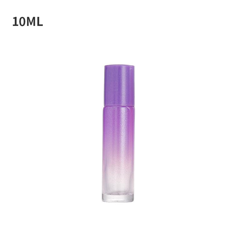 10PCS 10ml Gradient Color Glass Roller Bottles, Pearlized Refillable Containers for Massage Oil & Floral Water
