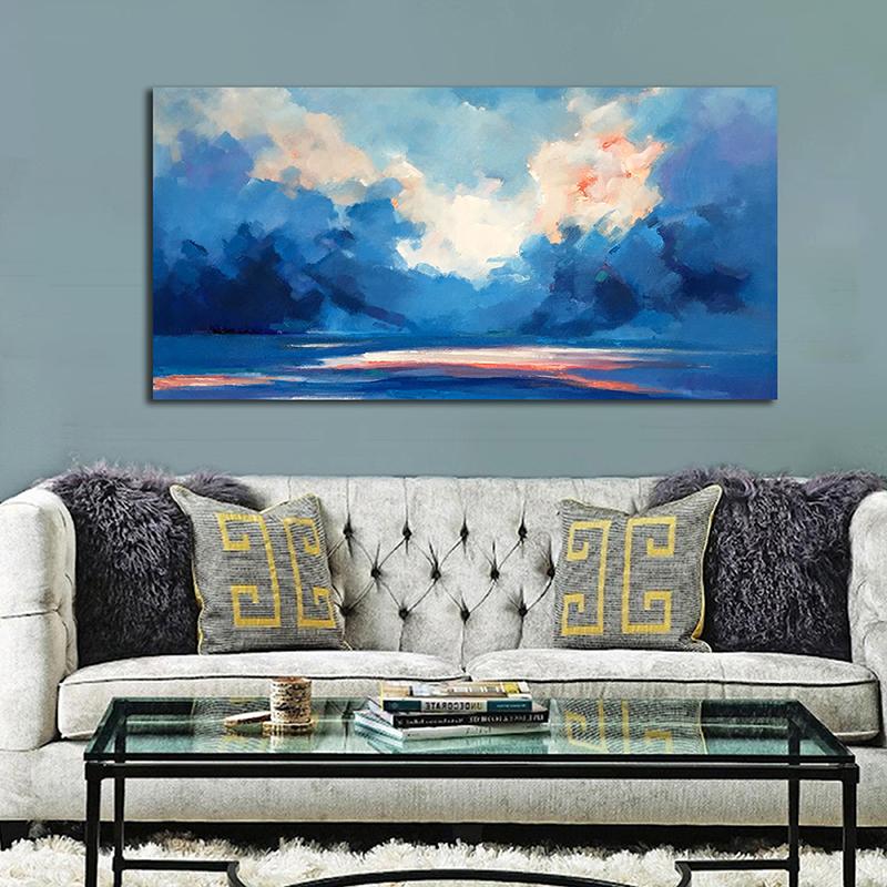 WCIC New Art Cloth Spectacular And Spectacular Scenery Of Clouds Abstract Cloud Decorative Painting Home Wall Decoration Hanging Painting