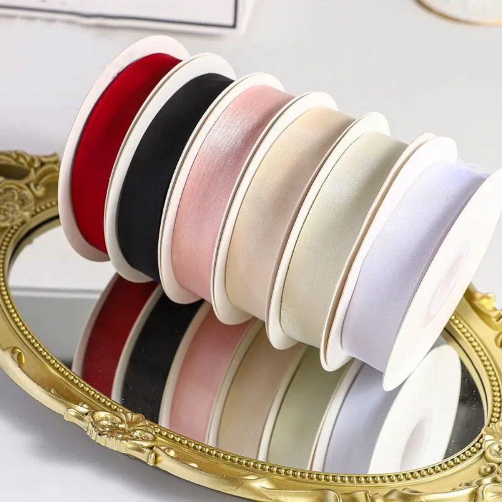 Translucent Chiffon Ribbons 2.5cm Width Hair Clip Ribbons New Festival Gift Box Packing Ribbons