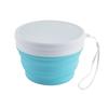 Outdoor Portable Silicone Folding Lunch Box Creative Folding Bowl Outdoor Tableware with Lid Folding Nink Bowl Preservation Box Blue
