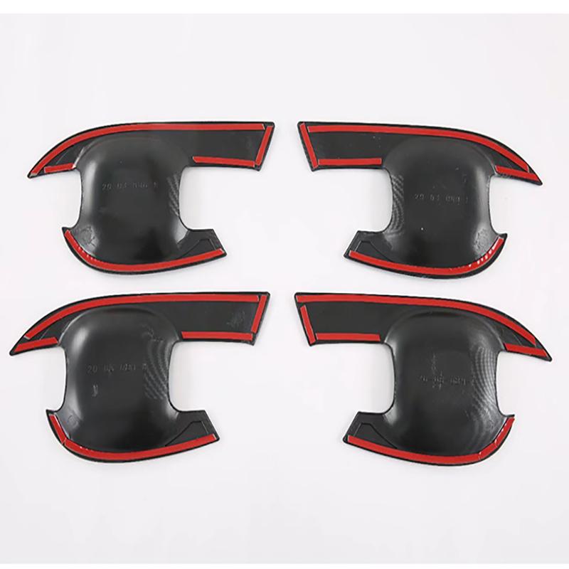 For Kia Mohave Borrego HM2 - Carbon Fiber Style Door Handle Bowl Cover Cup Cavity Trim ert Catch Molding Garnish