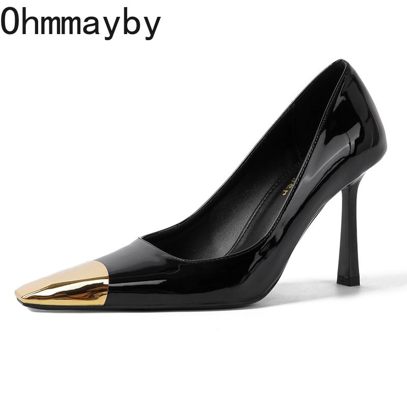Designer Patent Leather Women Pumps Fashion Pointed Toe Slip On Shoes Ladies Elegant High Heel Club Stripper Shoes
