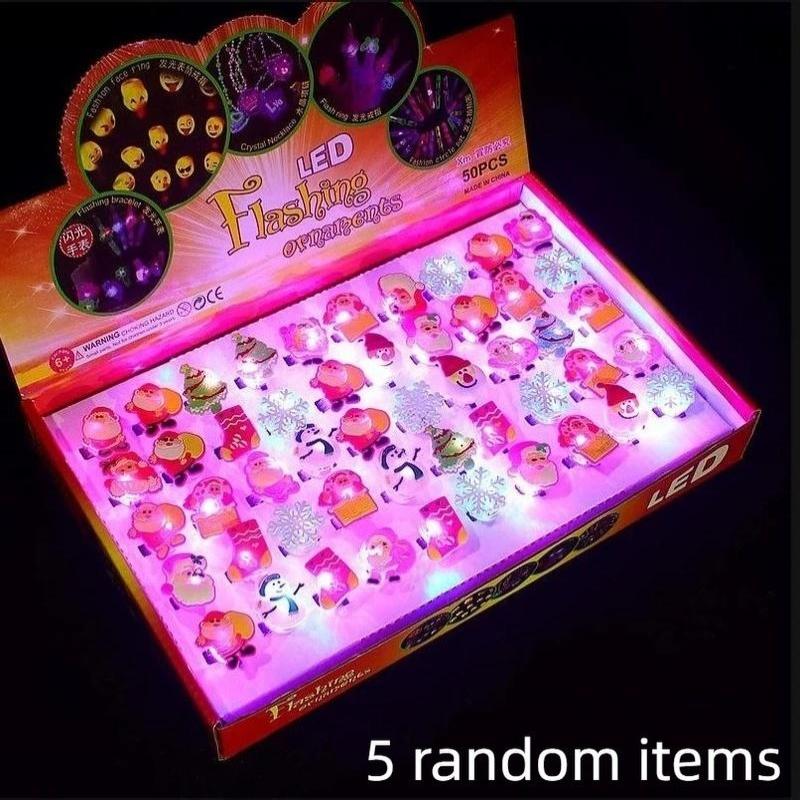 5 stk Halloween LED Lysende Fingerringe Assorterede Spooky Designs Til Halloween Fest Knep Eller Slik Børne Favor