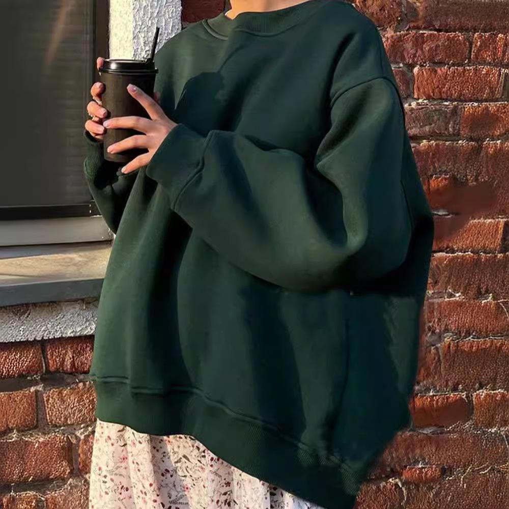 Felpe con cappuccio oversize coreane da donna Autunno Inverno Spesse Calde Felpa in pile Ragazze Streetwear Pullover larghi Y2k