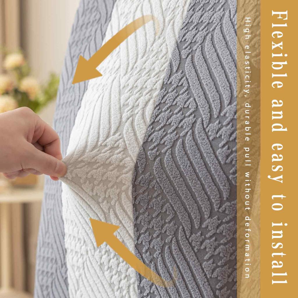 1PC Willow Jacquard Chair Cover Color Blocking Chair Seat Slipcover Spandex Chair Protector Kitchen Dining Room Home Decor