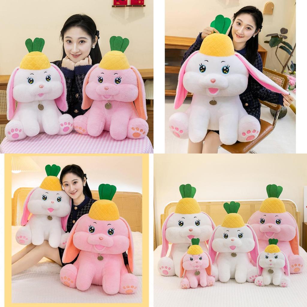 Adorable Bunny Plush Toy Cute Pineapple Rabbit Doll Soft Pillow For Girls Sleep Comfort
