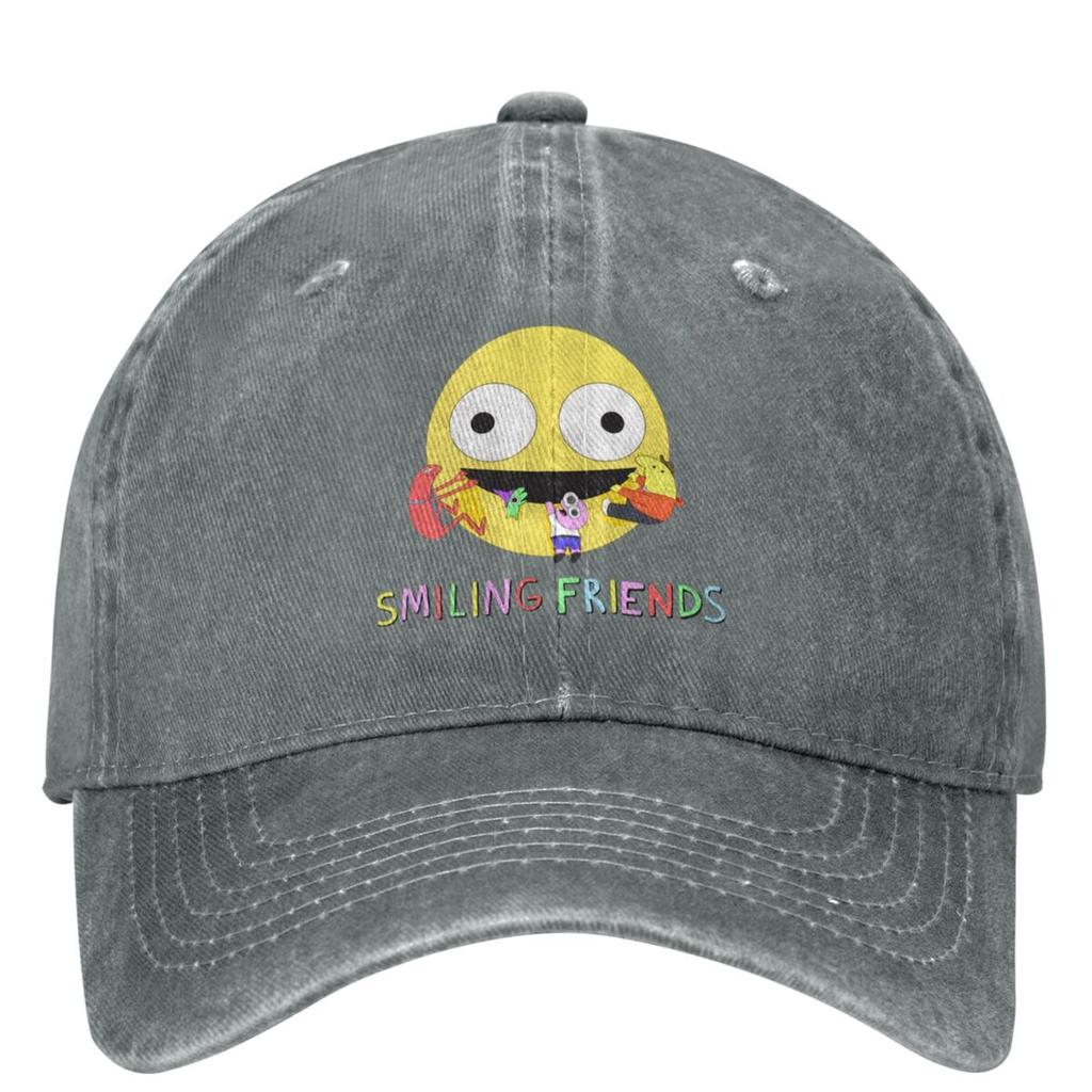 Smiling Friends Logo Baseball Cap Animated Television Outdoor Sports Trucker Hat Unisex Women Fashion Sun Protection Snapback Cap