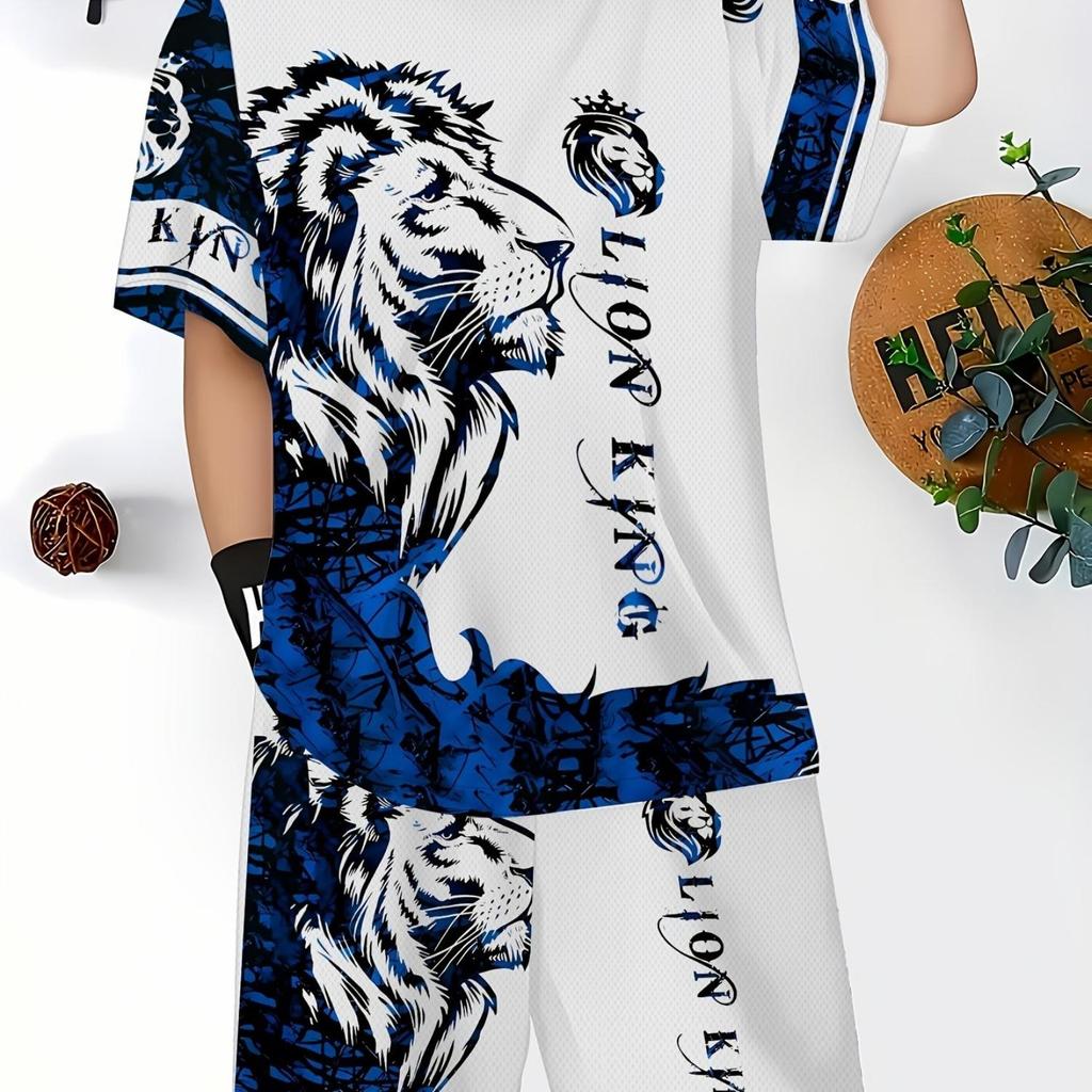 Boys' Fashion Set, Casual Pullover, Short Sleeved Shorts, T Sports Shirt, Boys' Outdoor T-shirt Shorts Set