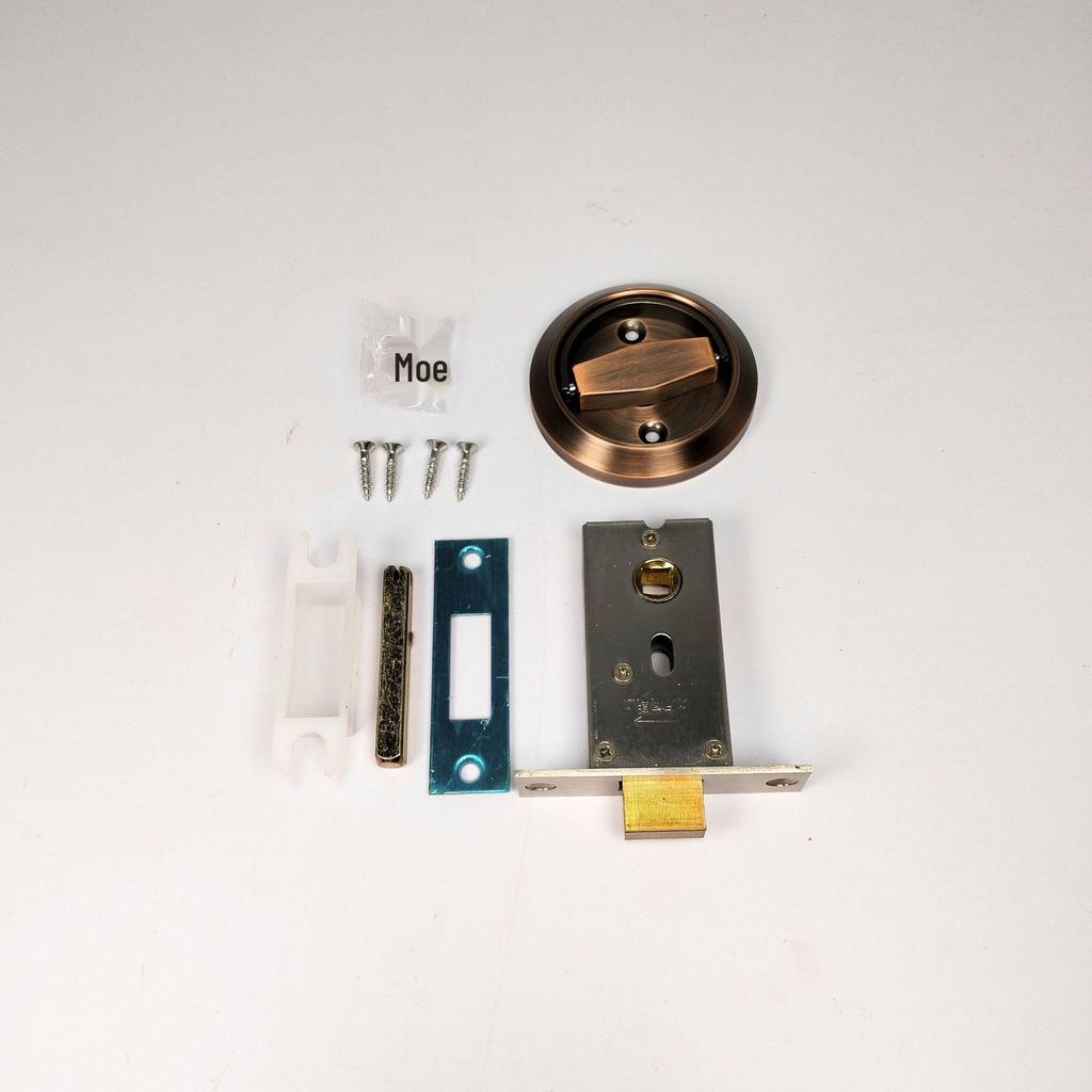 Stainless Steel Invisible Door Lock with Pull Ring, Single/Double-Sided Mounted Round Handle.