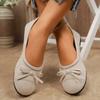 Bow ballet shoes flat single shoes women's new spring and autumn soft-soled beanie shoes gentle evening shoes