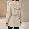 Wasserdichte Regenjacke für Damen mit Kapuze, Windjacke, Leichte, Wasserabweisende Jacke mit Taschen, Verstellbare Taille für Outdoor-Aktivitäten