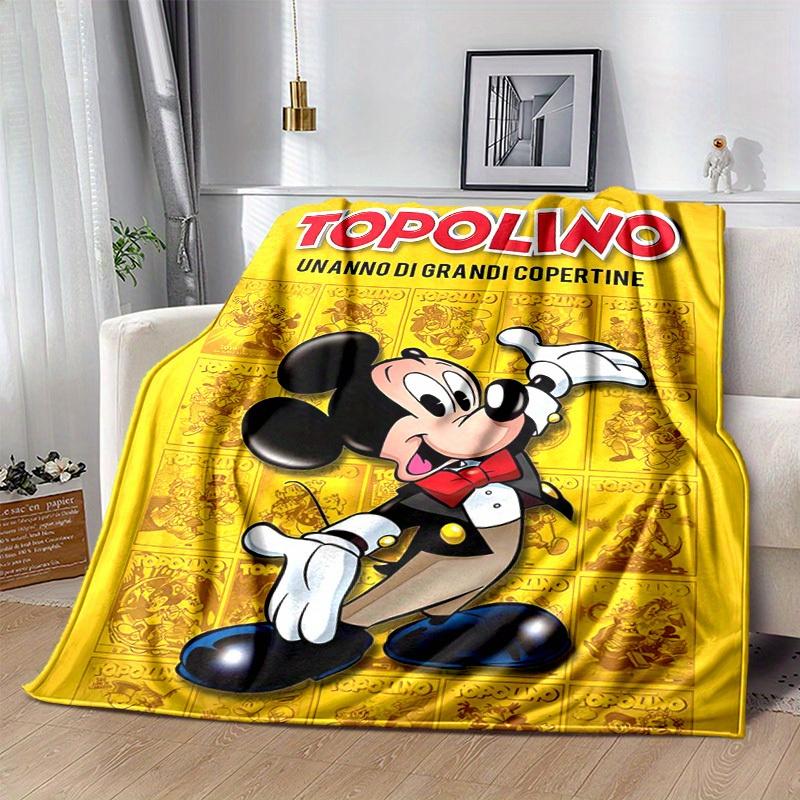 1pc Disney Topolino Mickey Mouse Throw Blanket Soft & Cozy Blanket for Couch, Bed, Travel