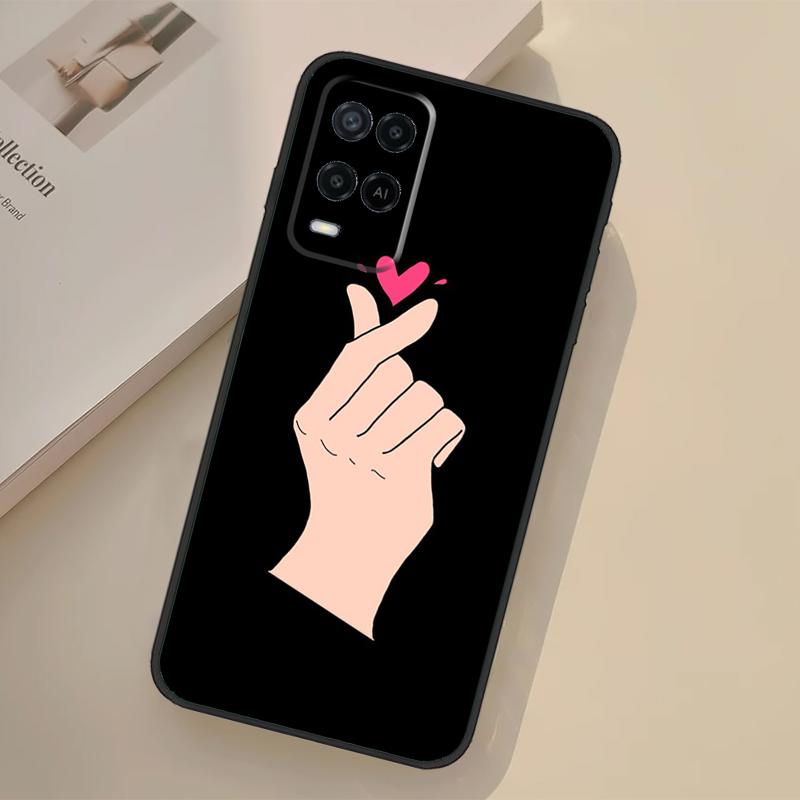 Love On The Finger Kpop Case For Oppo A17 A57 A77 A74 A54 A94 A78 A98 A18 A60 A80 A40 A38 A58 A96 A76 A16 A15 A5 Pro