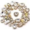 50pcs Set Shining Multicolor Water Drop Rhinestone DIY Craft Mixed Claw Drill Buckle Crystal Buckle Wedding Dresses