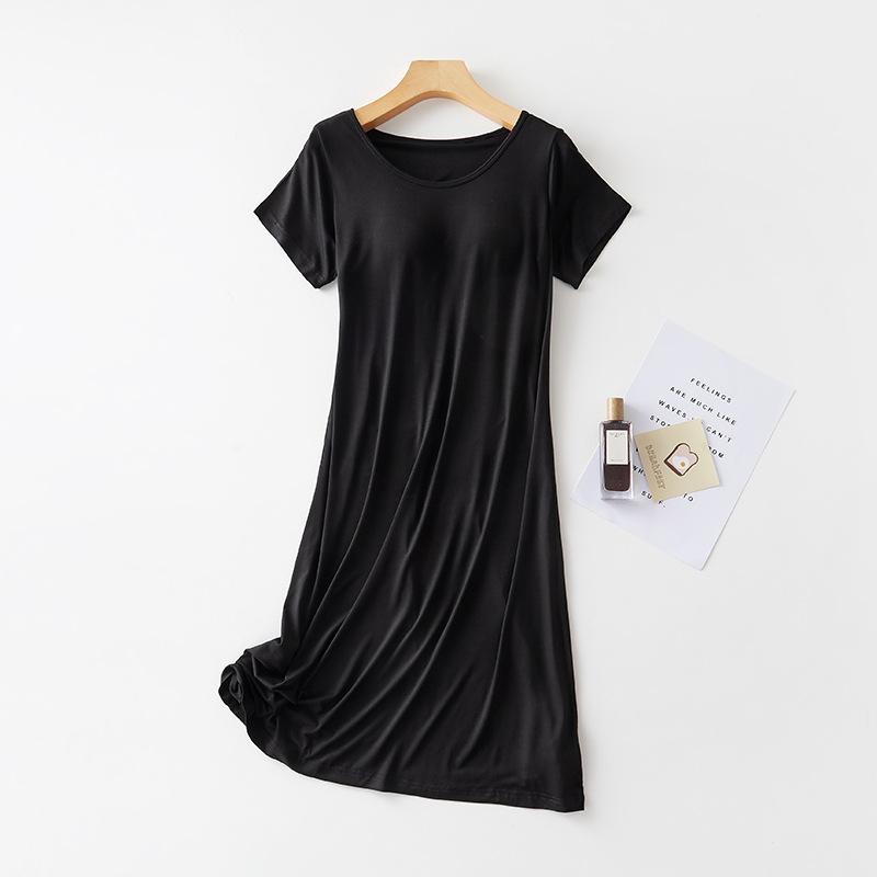 

Женские модные однотонные повседневные платья с принтом и накладкой на грудь с коротким рукавом и круглым вырезом XXXL чёрный