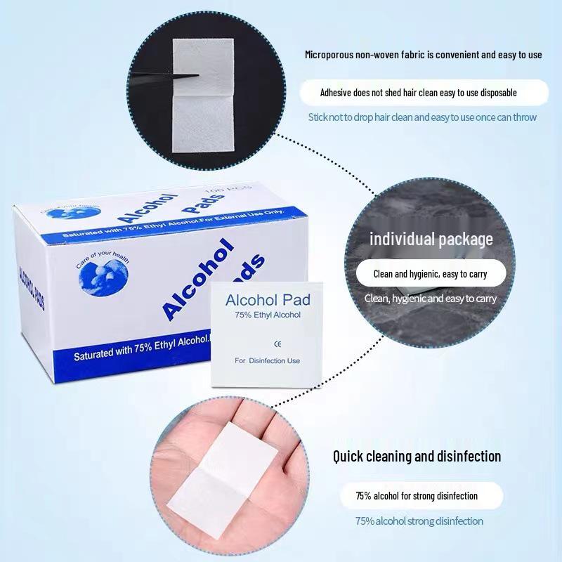 Disposable Alcohol Cotton Pads - 100 Non-Irritating, Odor-Free Pads for Manicure and Nail Care