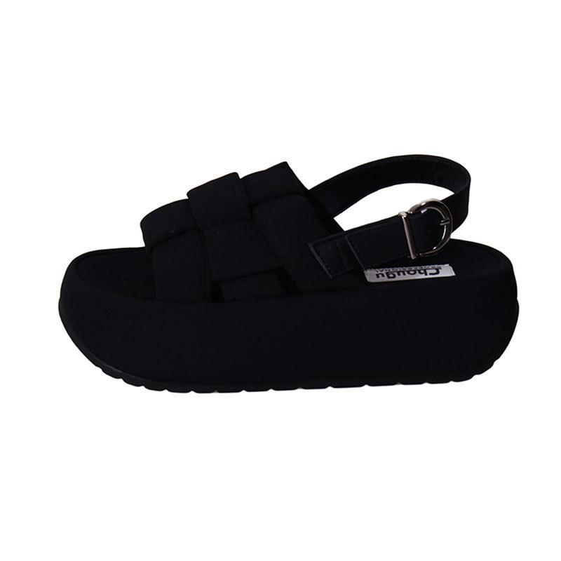 Super fire woven platform sandals new summer models go out with skirts non-slip open-toed beach Roman shoes
