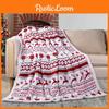 Plush Double Blanket With Christmas Snowflake Elk Printing Design Daily For