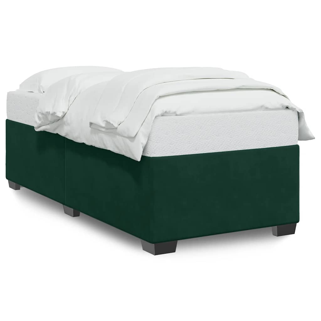 Bed Frame without Mattress Dark Green 90 x 190 cm Velvet