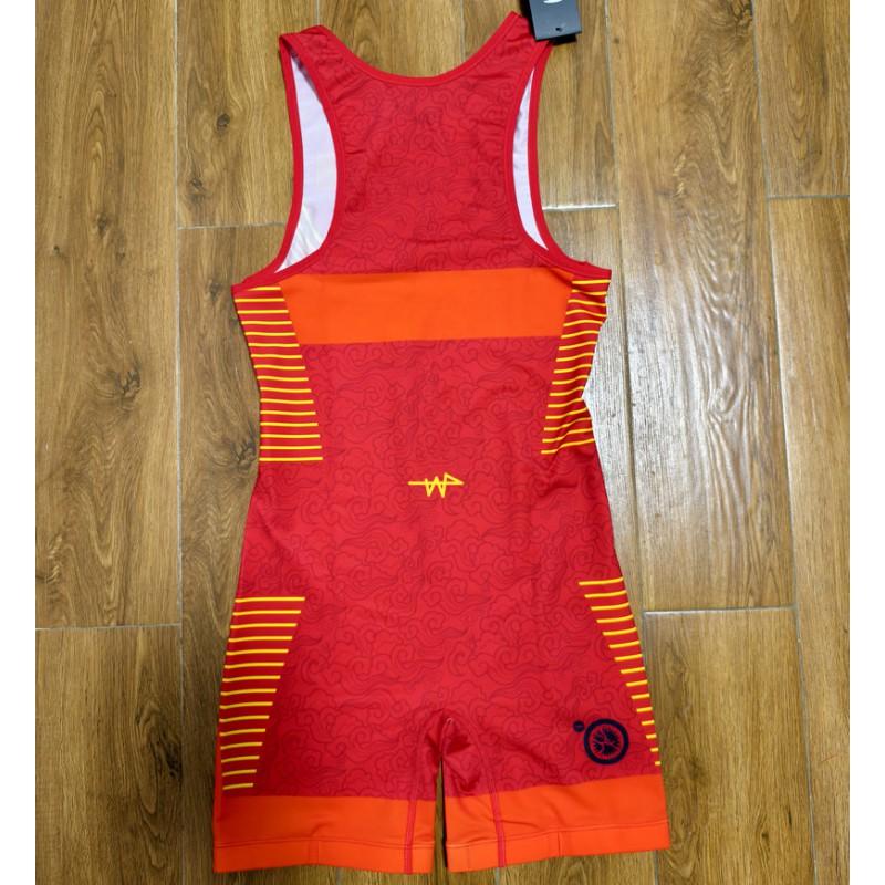 Uniforme da Wrestling da Uomo con Collo Alto Stampa Personalizzabile Drago Nuvola Tuta Intera Competizione Allenamento