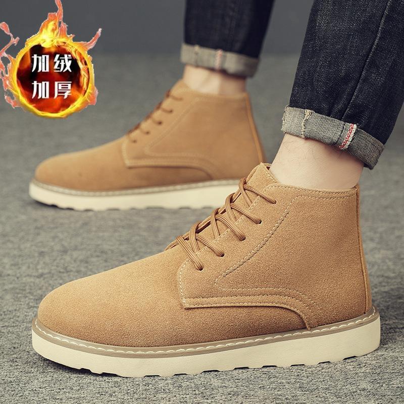 

Tooling boots men s high-top winter new platform short boots genuine leather boots retro super fire men s Martin boots 44