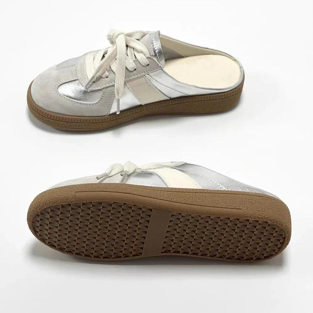 Women Shoes Sports Round Toe Flat Female Footwear Casual Sneakers Platform Summer Slip On Creeper Baotou Slippers