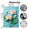 Pearl Painting Art Handmade Pink White Lotus Flower Lily Pad Pond Water Garden Floral Wall Decor DIY Pearl Decoration Painting