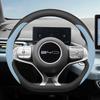 BYD Seagull/Dolphin Steering Wheel Cover: Ultra-Thin Genuine Leather, No-Sew Design for Car Interior, Women's Style.