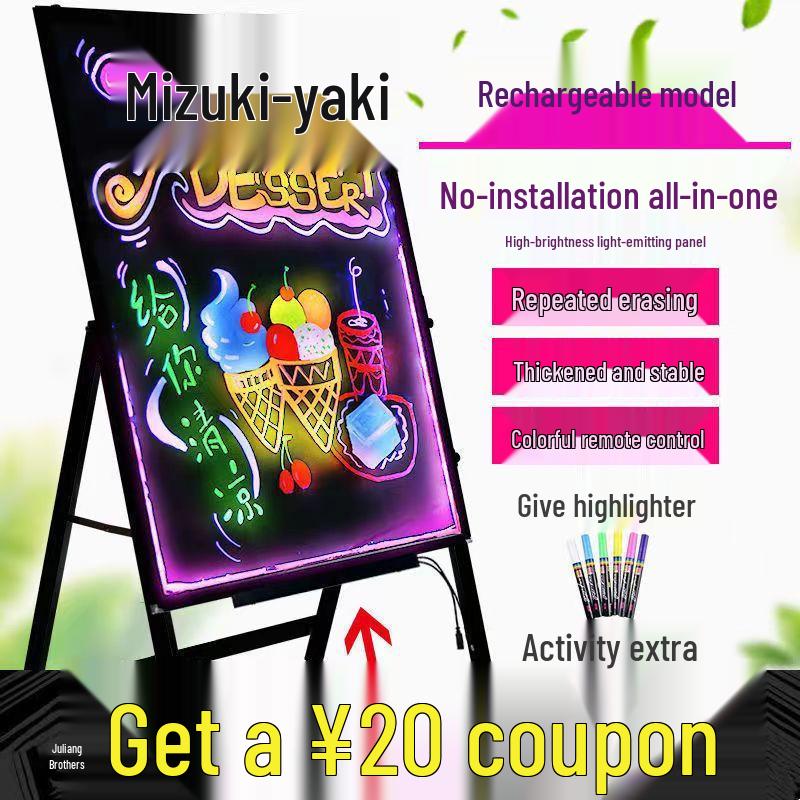 Luminous Fluorescent Blackboard for Night Market & Street Stall Advertising