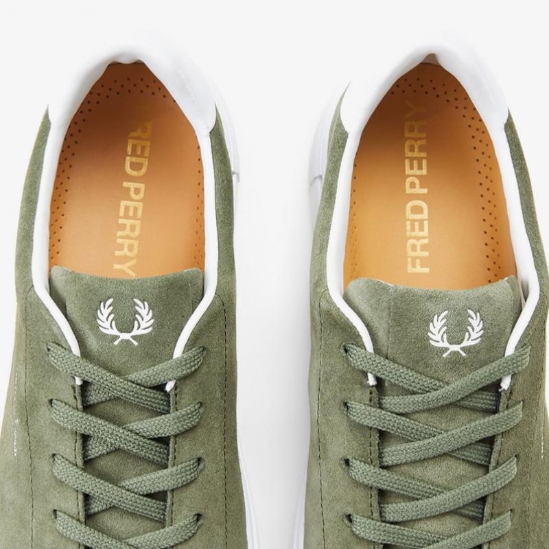 Fred Perry B71 Suede Khaki Sneakers Sfpm2438319 X61