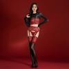 Oil Shiny Stockings Lace Tops With Garter Stockings Sexy See Through Long Sleeve T-Shirts Women Erotic Lingerie Set Knee Socks