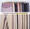 Men's and Women's High Waist Winter Velvet Lined Pants: Thickened Knee Pads, Warm Cotton Wool Base Layer, Autumn Thread, Silk Touch.