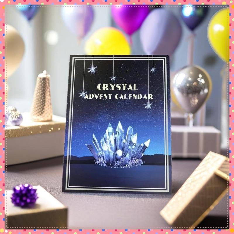 2025 Kristall Ankunftsfest Kalender, 24-Tage Countdown mit natürlichen Edelsteinen, Perfektes Geschenk für Erwachsene am Weihnachtstag