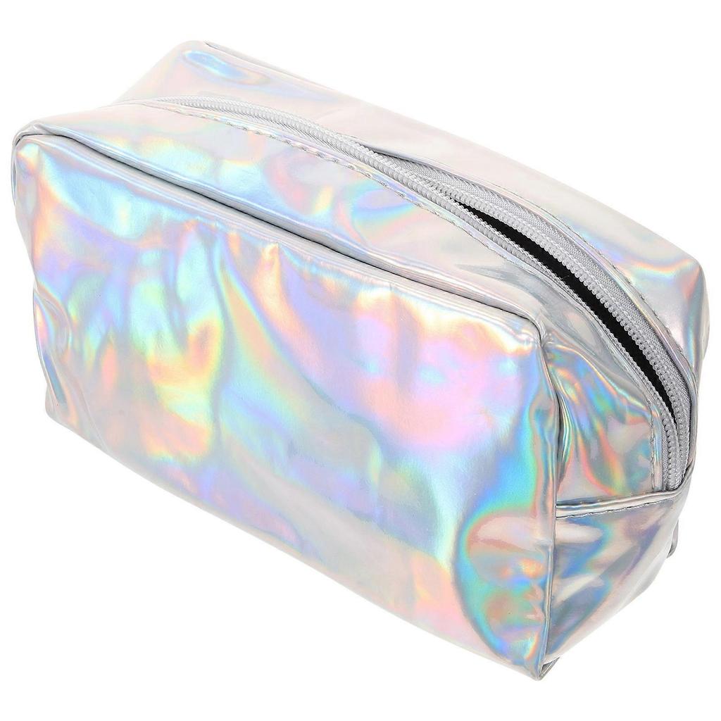 Cosmetic Bag Hand Makeup Pouch for Storage 1Pcs Silver Waterproof Organizer