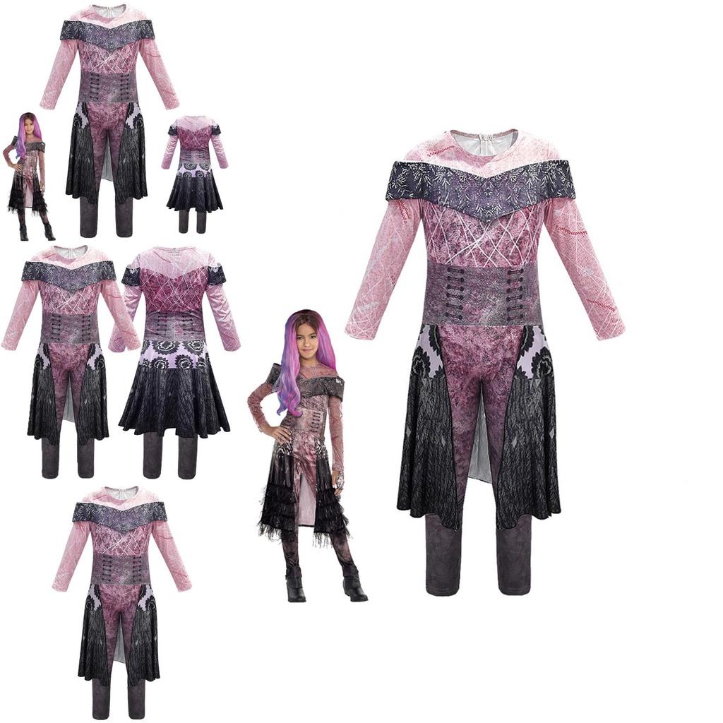Soft Acetate Fiber Descendants 3 Evil Audrey Girls Jumpsuit Costume For Halloween Fun
