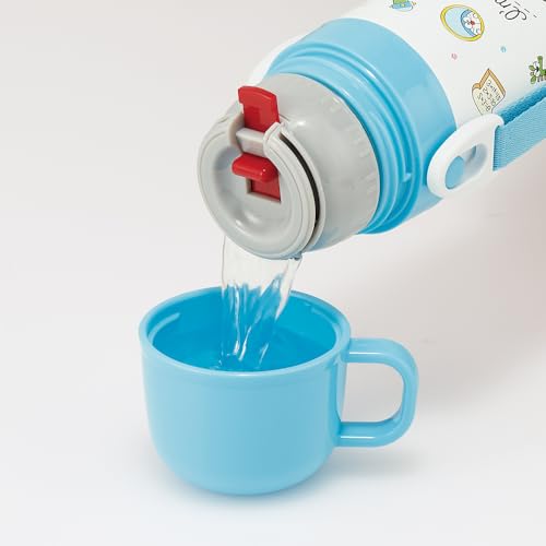 Skater Children's Water Bottle, 2-Way, 420ml (Direct Drinking) or 350ml (Cup Drinking), Sanrio "I'm Doraemon" Design, Small Capacity, Stainless Steel,