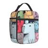 The Cute Capybara Loves Foam Tea Insulated Lunch Bag for Travel School Picnic Portable Food Container Portable Thermal Lunch Box