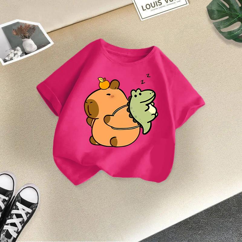 Children's Casual Short-sleeved T-shirt - Summer Boys' And Girls' Loose Capri Ballo T-shirt