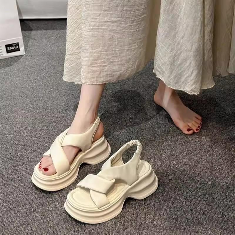 

Platform-soled sports sandals women s summer new versatile beach outer shoes soft-soled heightening women s shoes 35
