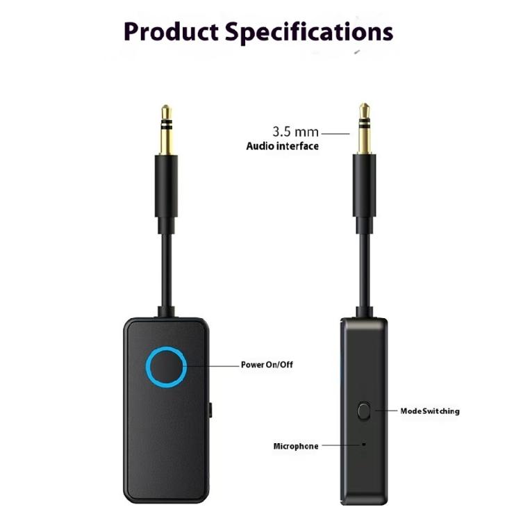 2 in 1 Bluetooth-compatible Transmitters Receiver for Wireds Speakers Car Sound Systems Auxes Connection Long Battery Lifes