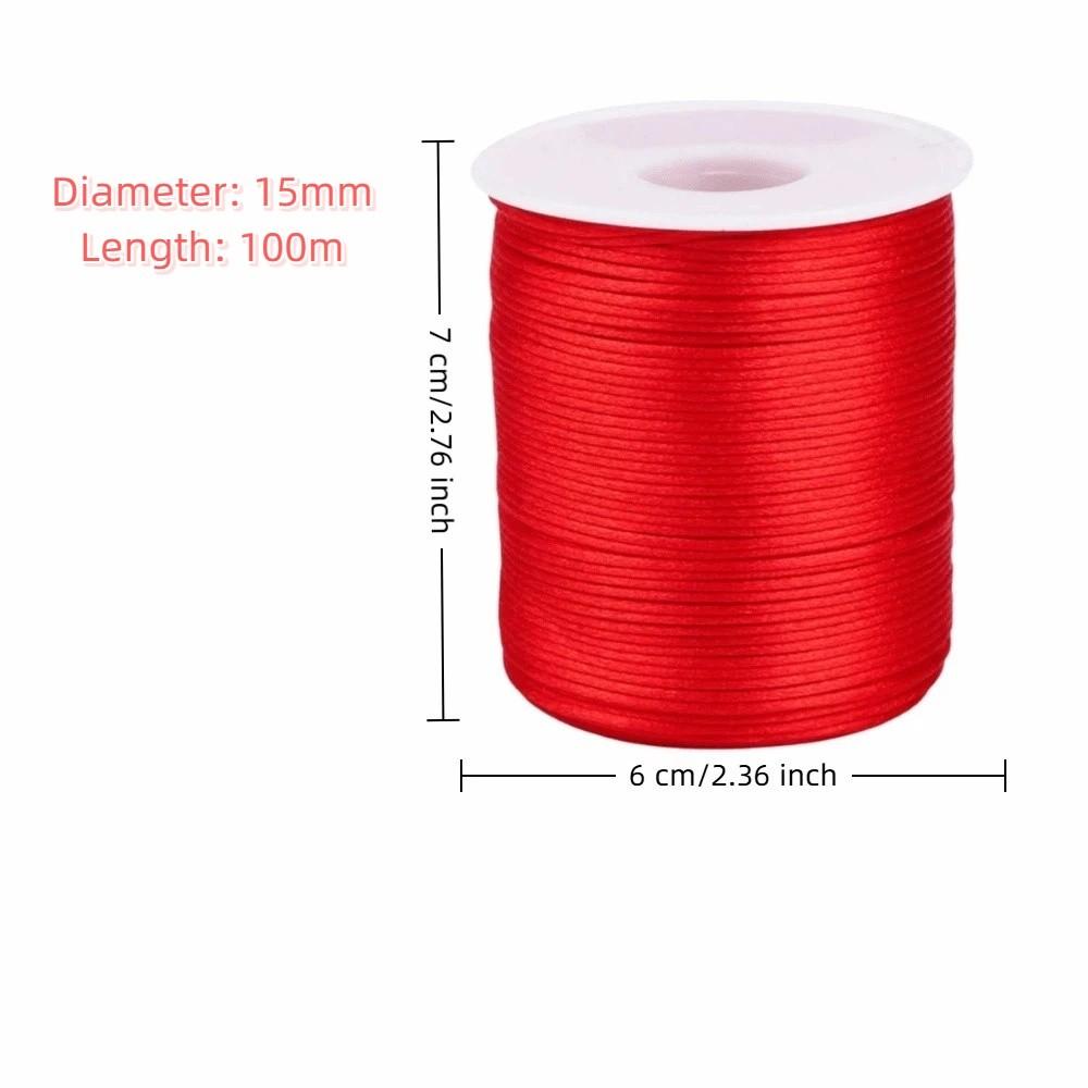 100m 1.5mm Braided Cord Solid Color Beading String Craft String Silk Rope  Chinese Knotting
