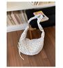 Women's Polka Dot Pleated Crescent Bag