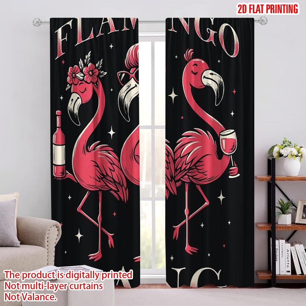 

2pcs,2D plane printing Curtains Roller Blinds Fashion Flamingos 100% Polyester (without rod) Decorations For Home Perfect for 52.50 × 116.00 cm 2 pcs