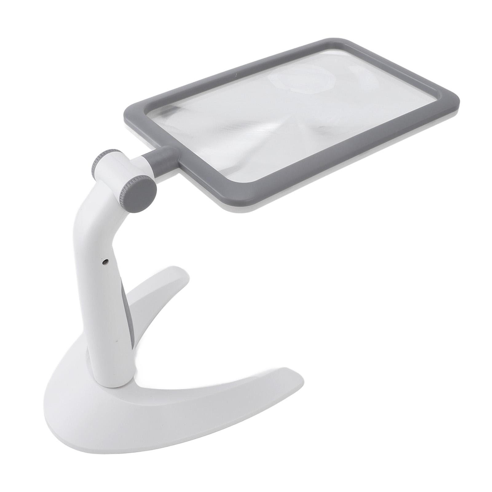 

Лупа з підставкою з підсвічуванням 48 світлодіодів 2,5X поворотна 3 регульовані колірні температури збільшувальне скло для білий