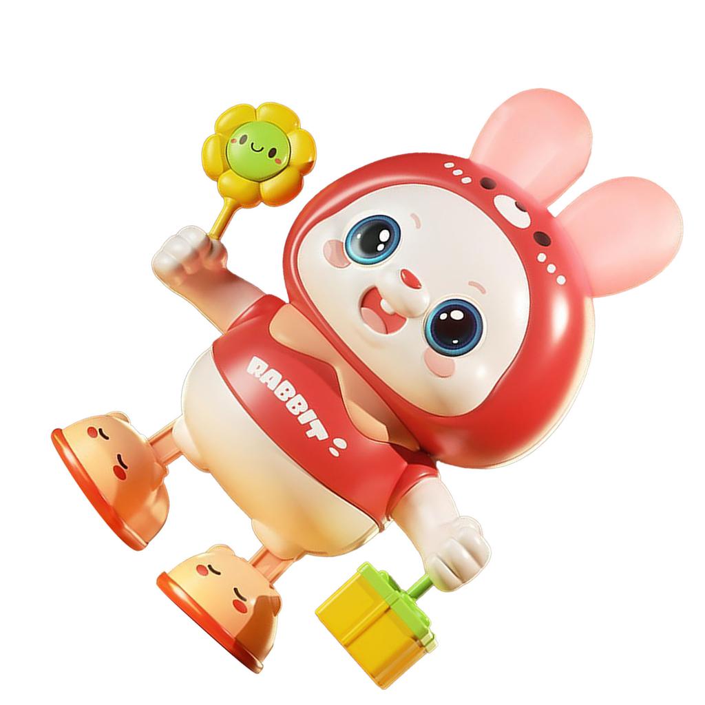 Musikalisches Tanzendes Häschen Spielzeug Kopf Hoch Training Elektronisches Tanzendes Häschen Spielzeug für Neugeborene Zuhause Draußen Rosa