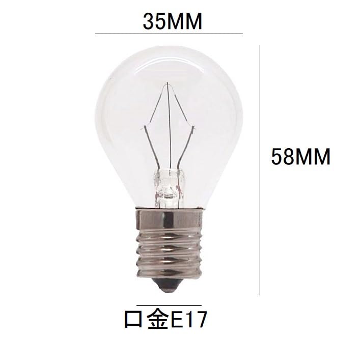 Miniature Bulb 100V 40W E17 Clear (Small Round Bulb for Downlight, Signboard, Mini Lamp, Clear) (6 pieces)