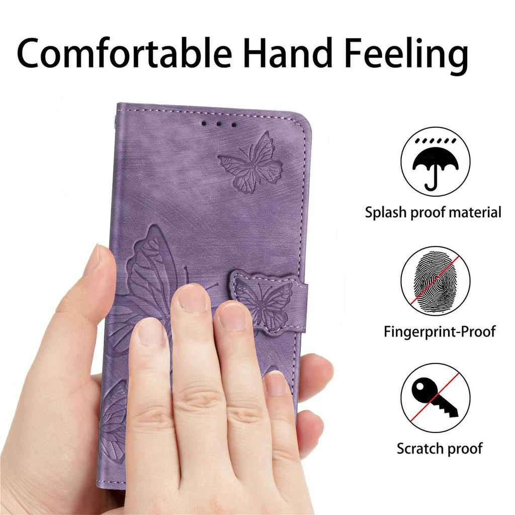 Pour iPhone 17 Pro Étui Design Papillon Portefeuille à Rabat Cuir Housse de Téléphone Toucher Peau