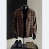 Retro Plaid Shirt Men's Spring and Autumn Handsome Japanese Style Long-sleeved Shirt Underwear Jacket