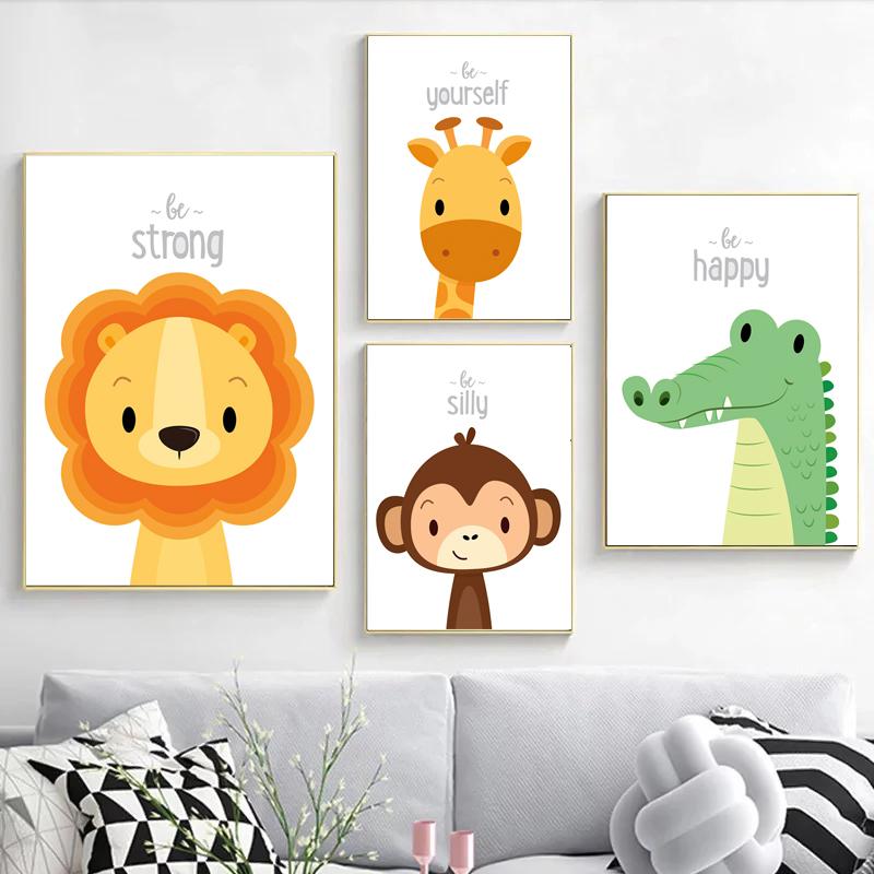 Canvas Posters And Prints Wall Pictures Baby Children'S Room Decoration Animal Prints Inspirational Posters Home Decor Posters No Frame